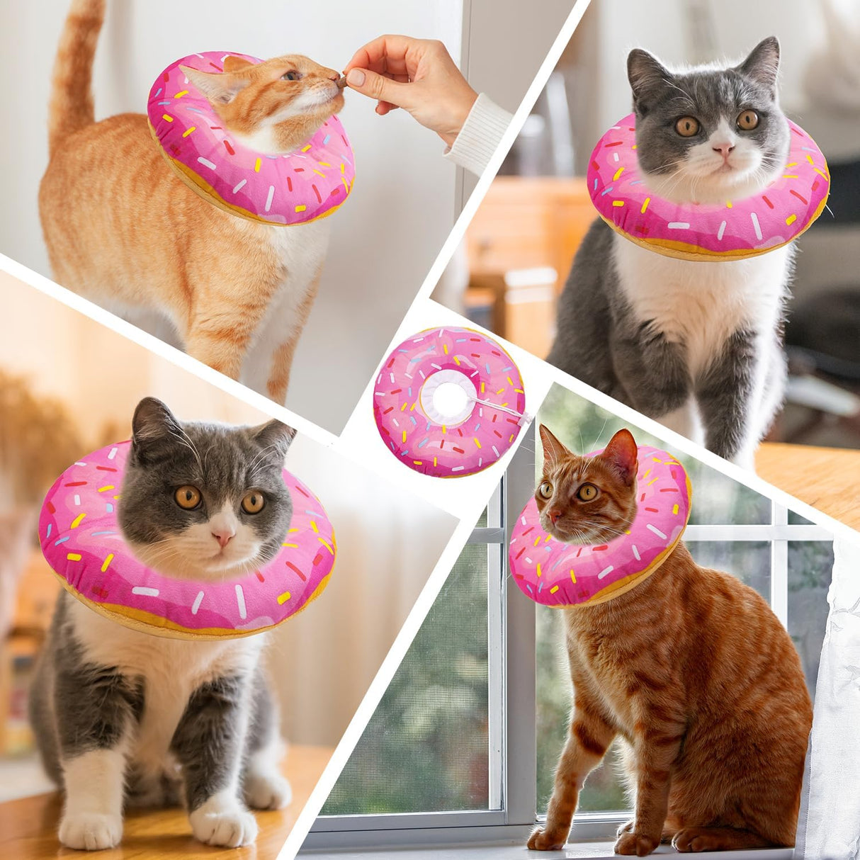 Seyezo Cat Cone Collar Soft Donut Pink Large