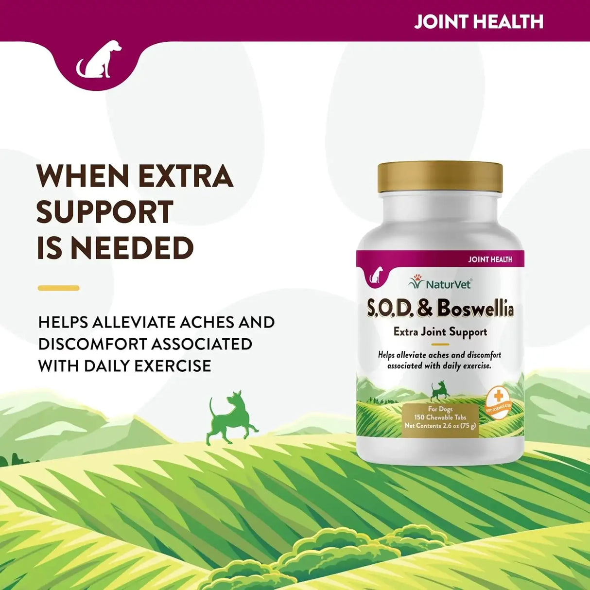 NATURVET - NaturVet S.O.D. & Boswellia Extra Joint Support Dog 150 Tabletas Masticables - The Red Vitamin MX - Cuidado De Cadera Y Articulaciones Para Perros - {{ shop.shopifyCountryName }}