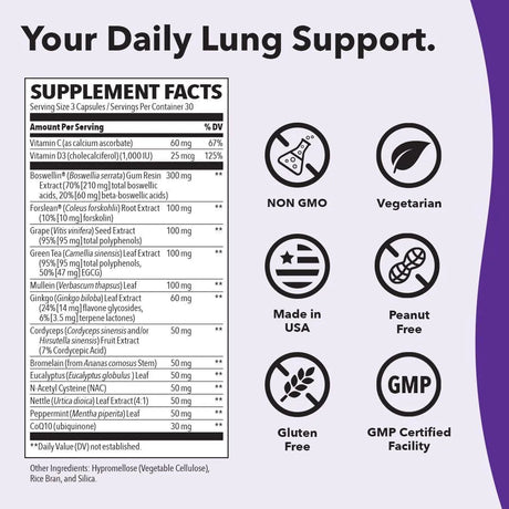 LIFE SEASONS - LifeSeasons Lung Capaci-T - Respiratory Support 90 Capsulas - The Red Vitamin MX - Suplementos Alimenticios - {{ shop.shopifyCountryName }}