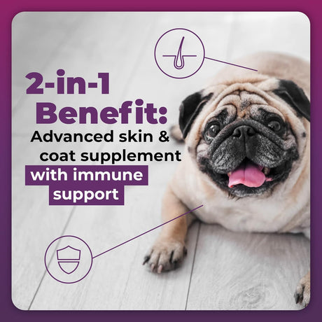 VETRISCIENCE - VetriScience Extra Strength Healthy Skin & Coat Chews Omega Plus 40 Masticables - The Red Vitamin MX - Aceite De Pescado Para Perros - {{ shop.shopifyCountryName }}