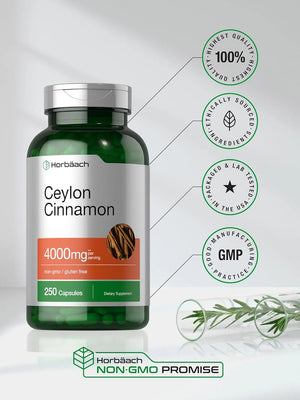 HORBAACH - Horbaach Ceylon Cinnamon 4000Mg. 250 Capsulas - The Red Vitamin MX - Suplementos Alimenticios - {{ shop.shopifyCountryName }}