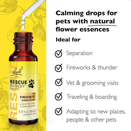 BACH - Bach RESCUE REMEDY PET Dropper Natural Stress Relief 10Ml. - The Red Vitamin MX - Relajantes Para Perros - {{ shop.shopifyCountryName }}