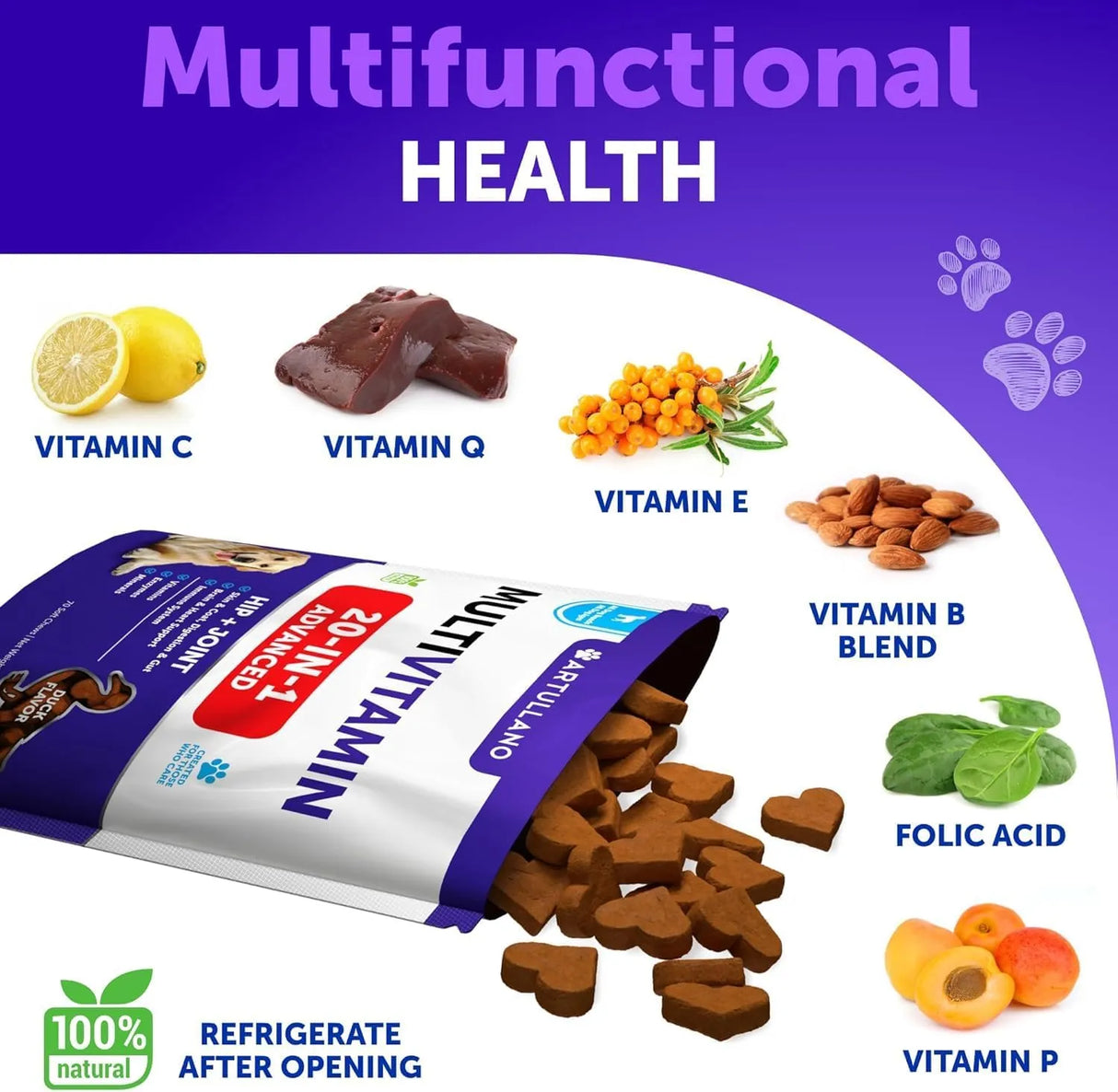 ARTULLANO - Artullano Dog Multivitamin Chewable with Glucosamine 20 in 1 70 Masticables - The Red Vitamin MX - Multivitamínicos Para Perros - {{ shop.shopifyCountryName }}