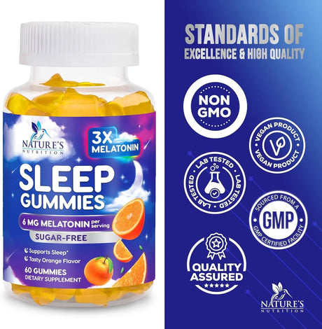 NATURE'S NUTRITION - Nature's Nutrition Melatonin 6Mg. 60 Gomitas - The Red Vitamin MX - Suplementos Alimenticios - {{ shop.shopifyCountryName }}