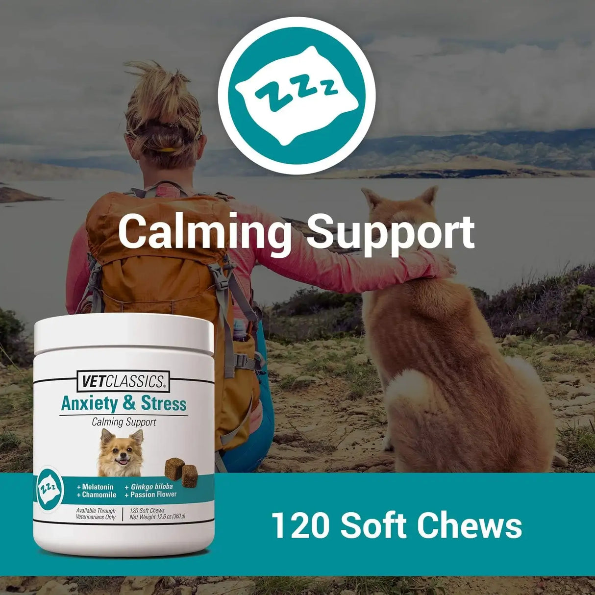 VET CLASSICS - Vet Classics Anxiety & Stress Dog Supplement 120 Masticables - The Red Vitamin MX - Relajantes Para Perros - {{ shop.shopifyCountryName }}