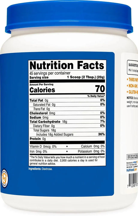 NUTRICOST - Nutricost Dextrose Powder 907Gr. - The Red Vitamin MX - Suplementos Alimenticios - {{ shop.shopifyCountryName }}