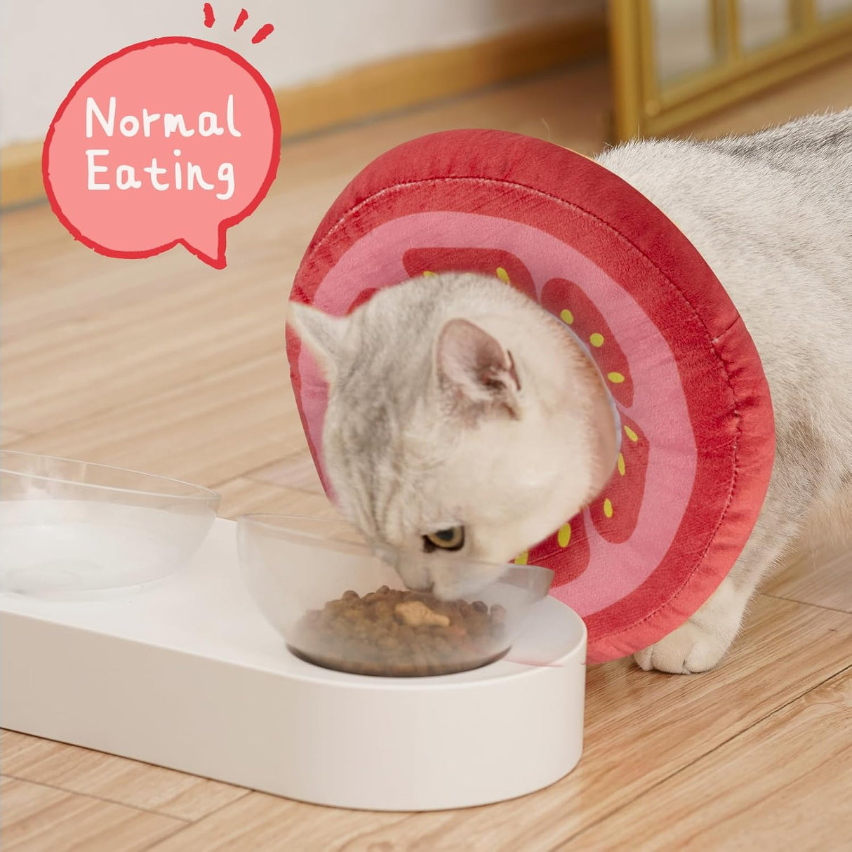 ANWA Adjustable Cat Cone Collar Soft Tomato Medium