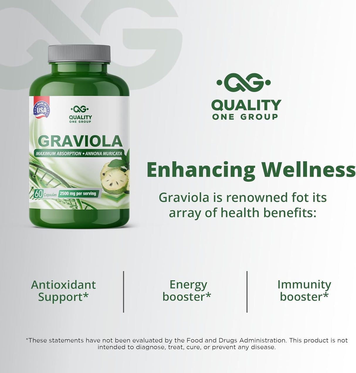 Quality One Graviola 2500Mg. 60 Capsulas