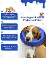 MIDOG Inflatable Dog Cone Collar PinkBlue SMALL Neck 8"-11"