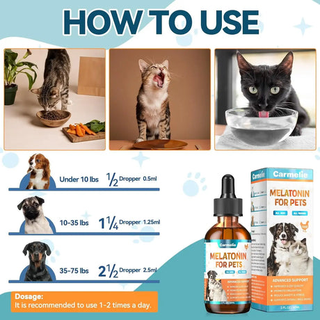 CARMELIE - Carmelie Melatonin for Pets 60Ml. - The Red Vitamin MX - Relajantes Para Perros - {{ shop.shopifyCountryName }}