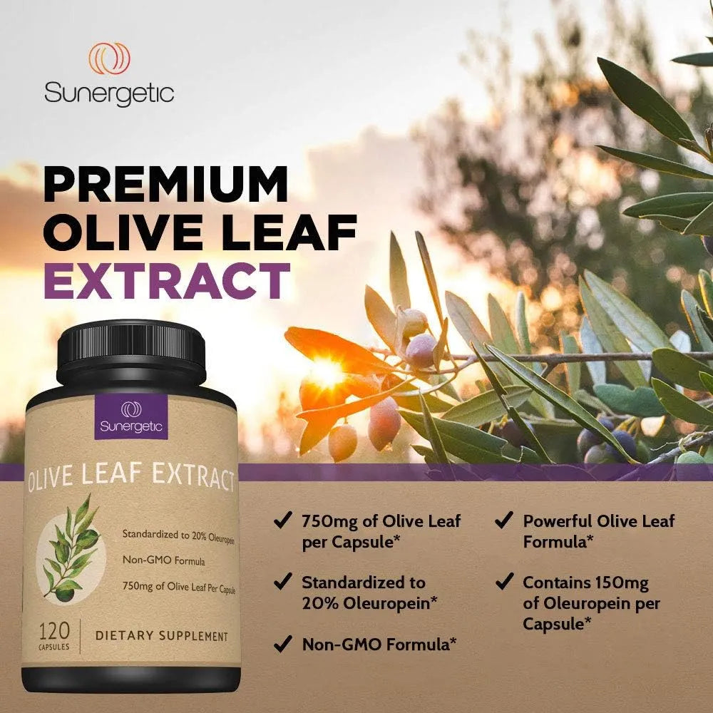 SUNERGETIC - Sunergetic Premium Olive Leaf Extract 120 Capsulas - The Red Vitamin MX - Suplementos Alimenticios - {{ shop.shopifyCountryName }}