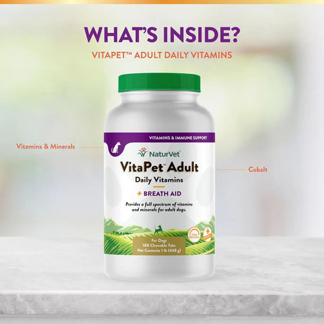 NATURVET - NaturVet VitaPet Adult Daily Vitamins for Dogs 180 Tabletas Masticables - The Red Vitamin MX - Multivitamínicos Para Perros - {{ shop.shopifyCountryName }}