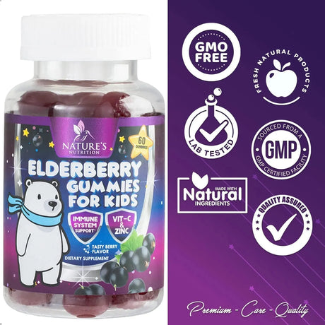 NATURE'S NUTRITION - Nature's Nutrition Sambucus Elderberry Immune Gummies for Kids 60 Gomitas - The Red Vitamin MX - Suplementos Alimenticios - {{ shop.shopifyCountryName }}
