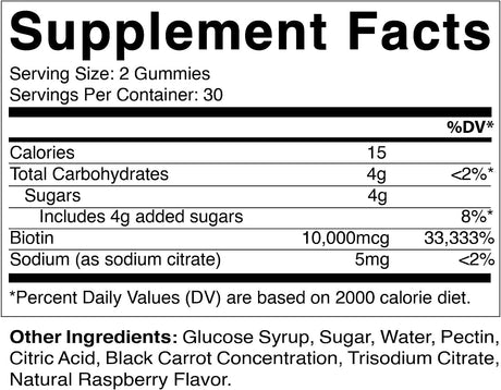 Vitamatic Biotin Gummies 10,000 mcg 60 Gomitas - The Red Vitamin MX - Suplementos Alimenticios - VITAMATIC