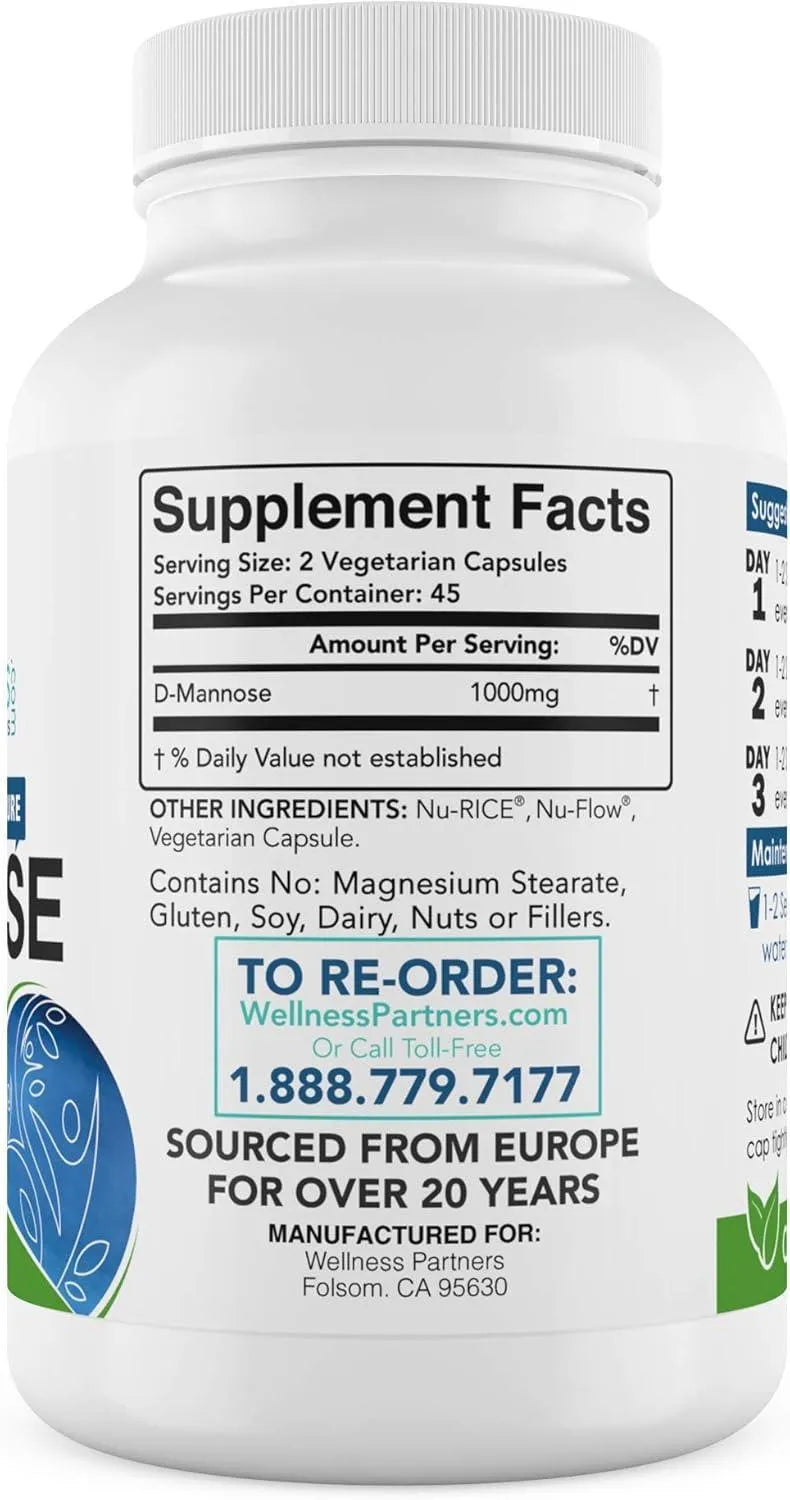 WELLNESSPARTNER - WellnessPartners UTI Slip D-Mannose 500Mg. 90 Capsulas - The Red Vitamin MX - Suplementos Alimenticios - {{ shop.shopifyCountryName }}