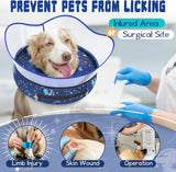 Toptakeit Elevated Inflatable Dog Cone Collar NAVY LARGE 12"-16"