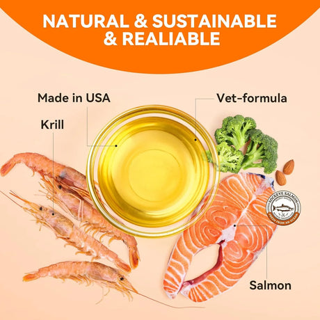 PUAINTA - PUAINTA Fish Oil for Dogs Antarctic Krill & Wild Alaskan Salmon Oil 8 Fl.Oz. - The Red Vitamin MX - Aceite De Pescado Para Perros - {{ shop.shopifyCountryName }}