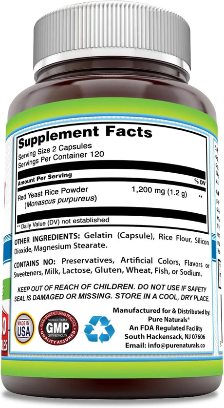 PURE NATURALS - Pure Naturals Red Yeast Rice 1200Mg. 240 Capsulas - The Red Vitamin MX - Suplementos Alimenticios - {{ shop.shopifyCountryName }}