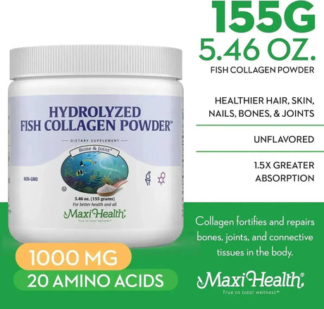 MAXI HEALTH - Maxi Health Marine Collagen Powder Unflavored 155Gr. - The Red Vitamin MX - Suplementos Alimenticios - {{ shop.shopifyCountryName }}