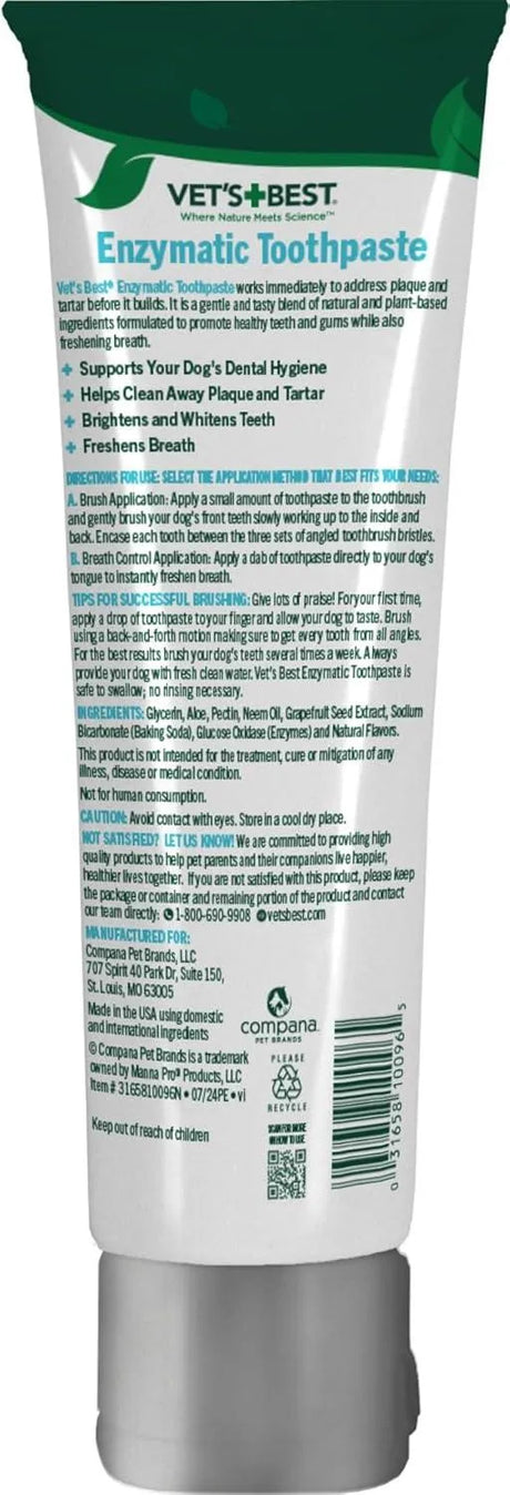 VET'S BEST - Vet’s Best Enzymatic Dog Toothpaste Grape flavor 3.5 Oz. - The Red Vitamin MX - Cuidado Dental Para Perros - {{ shop.shopifyCountryName }}