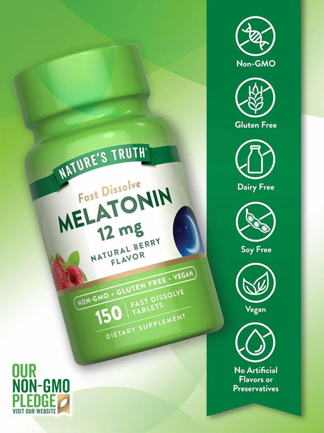 NATURE'S TRUTH - Nature's Truth Melatonin 12Mg. Natural Berry Flavor 150 Tabletas - The Red Vitamin MX - Suplementos Alimenticios - {{ shop.shopifyCountryName }}