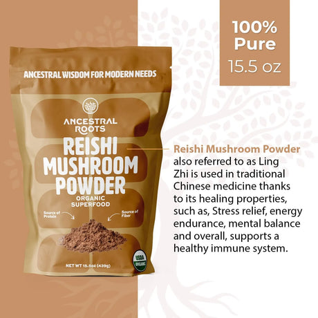 ANCESTRAL ROOTS - ANCESTRAL ROOTS Red Reishi Mushroom Powder 113Gr. - The Red Vitamin MX - Suplementos Alimenticios - {{ shop.shopifyCountryName }}