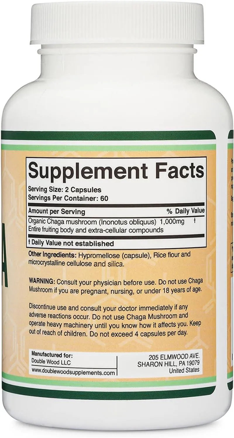 DOUBLE WOOD SUPPLEMENTS - Double Wood Supplements Chaga Mushrooms 120 Capsulas - The Red Vitamin MX - Suplementos Alimenticios - {{ shop.shopifyCountryName }}