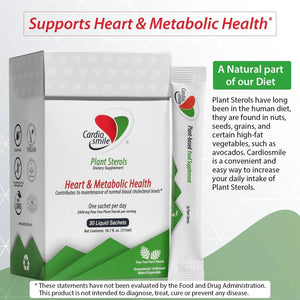 CARDIOSMILE - Cardiosmile Plant Sterols Supports Healthy Cholesterol 30 Paquetes - The Red Vitamin MX - Suplementos Alimenticios - {{ shop.shopifyCountryName }}