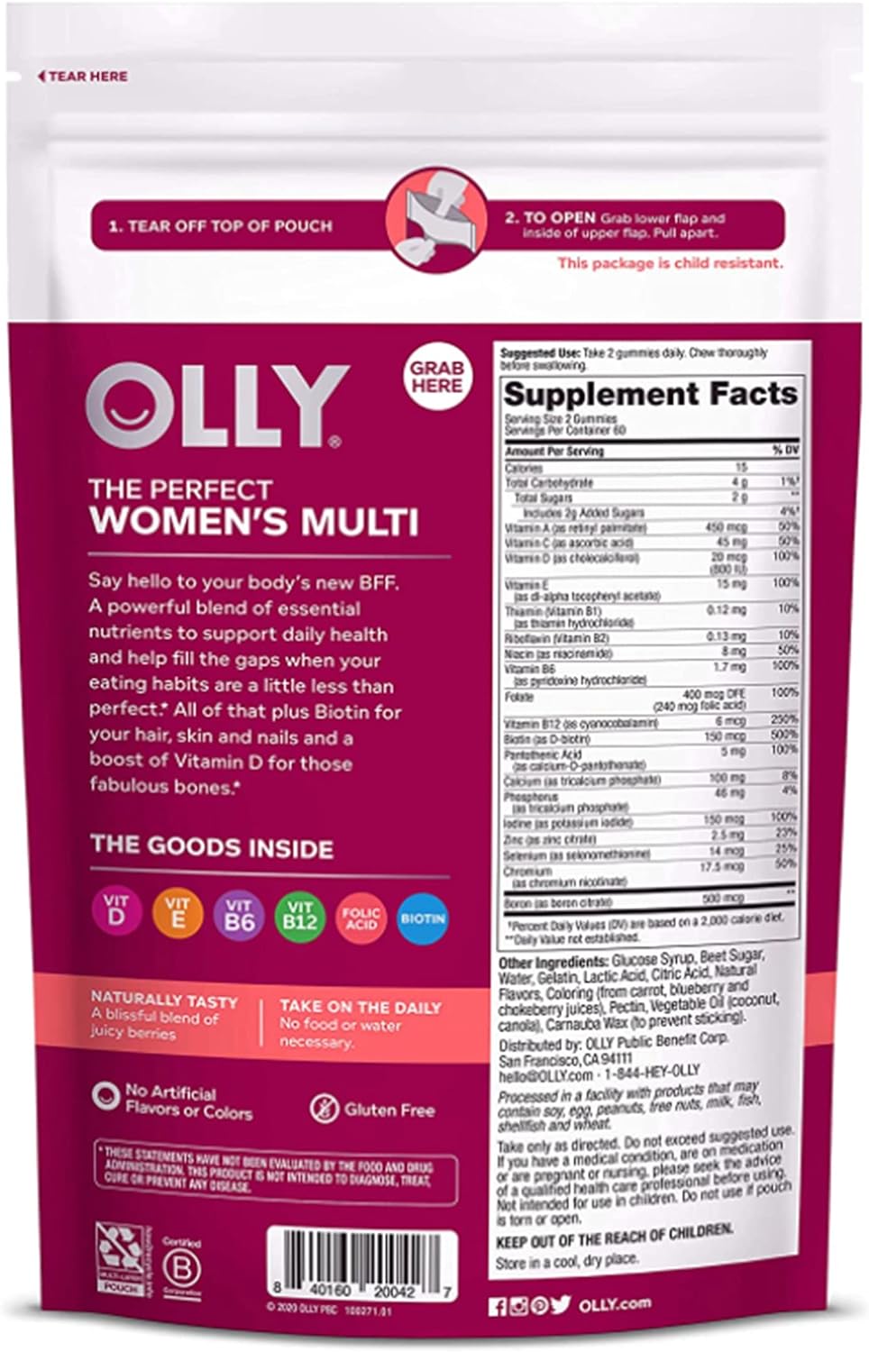 OLLY Women's Multivitamin 120 Gomitas