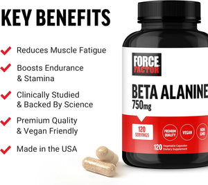 FORCE FACTOR - FORCE FACTOR Beta Alanine 750Mg. 120 Capsulas - The Red Vitamin MX - Suplementos Alimenticios - {{ shop.shopifyCountryName }}