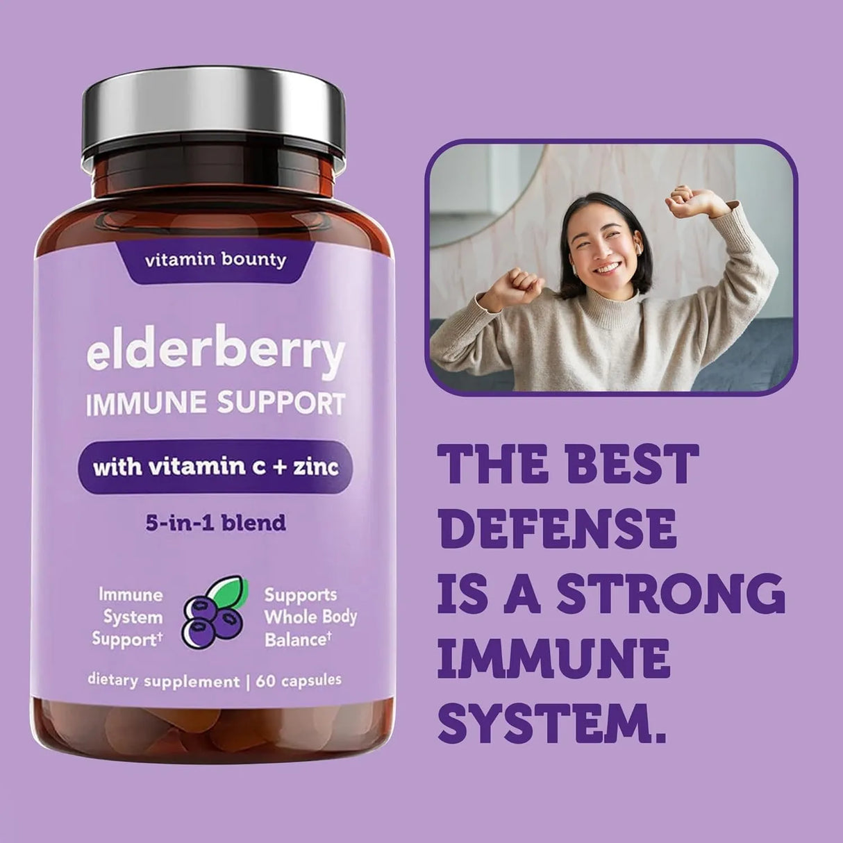 VITAMIN BOUNTY - Vitamin Bounty Elderberry Organic 60 Capsulas - The Red Vitamin MX - Suplementos Alimenticios - {{ shop.shopifyCountryName }}