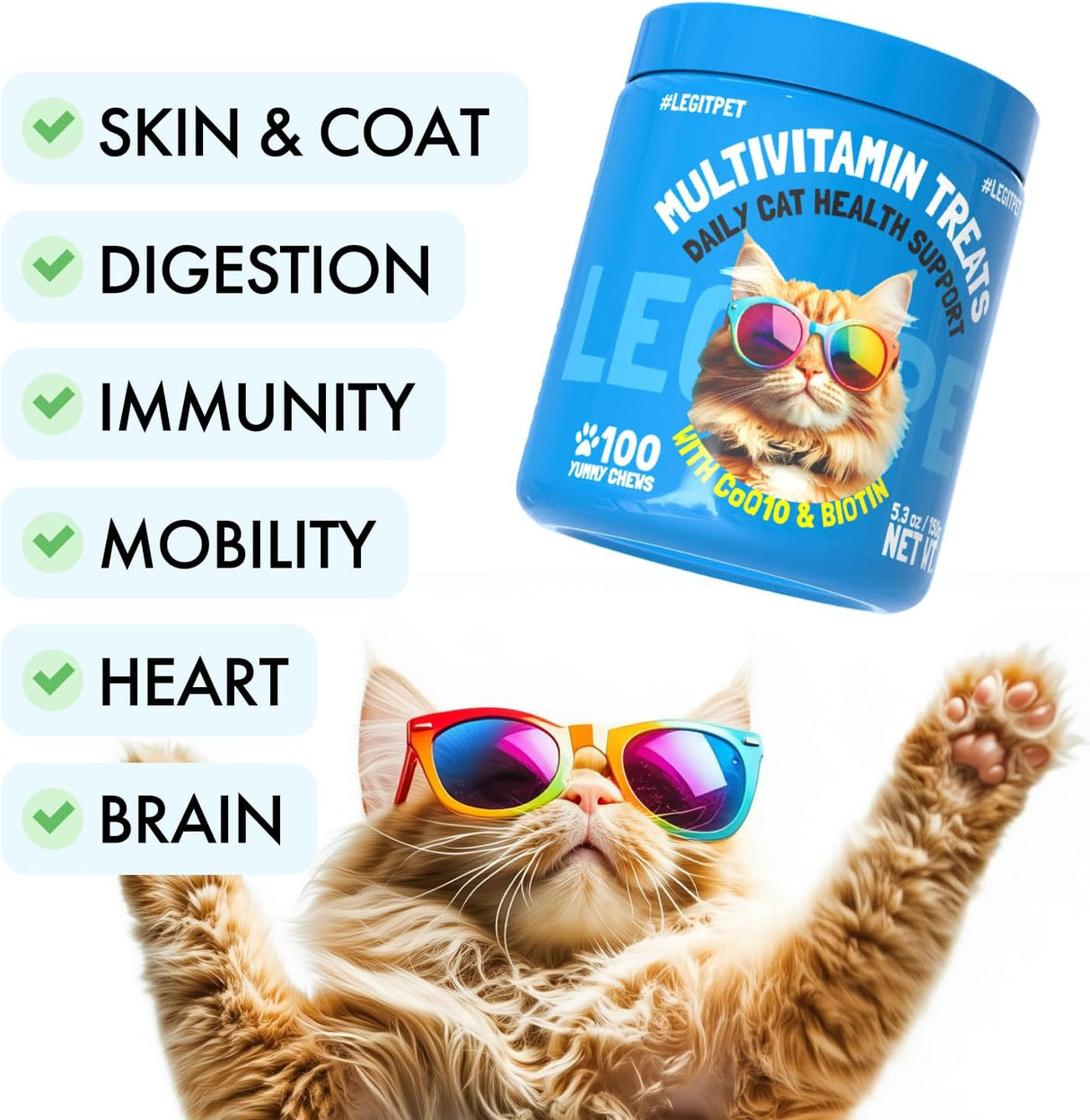 LEGITPET Multivitamin Cat Treats 100 Masticables