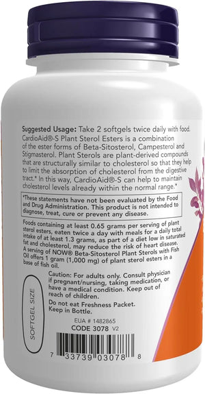 NOW SUPPLEMENTS - NOW Supplements Beta-Sitosterol Plant Sterols with CardioAid 90 Capsulas Blandas - The Red Vitamin MX - Suplementos Alimenticios - {{ shop.shopifyCountryName }}