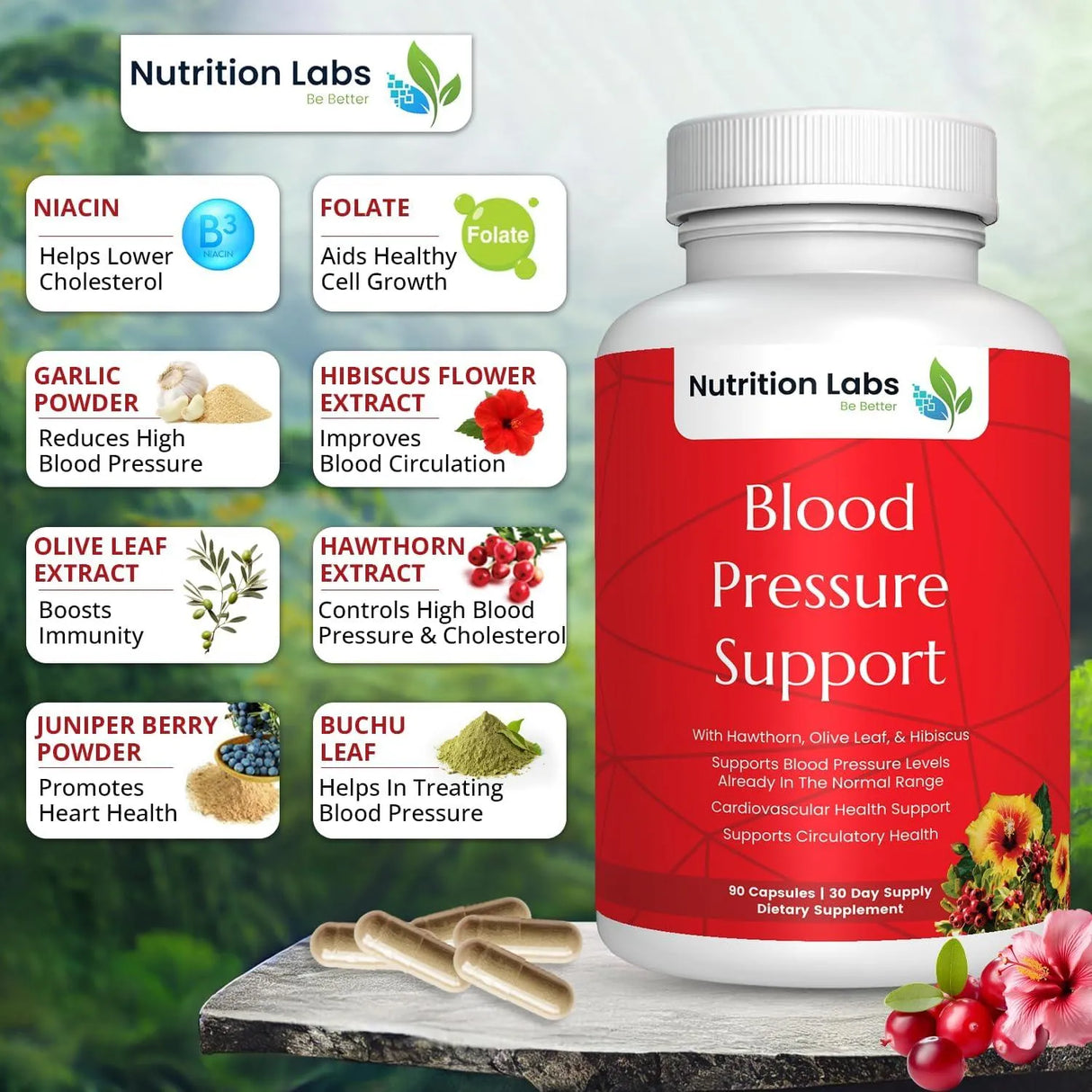 NUTRITION LABS - NUTRITION LABS Blood Pressure Support 90 Capsulas - The Red Vitamin MX - Suplementos Alimenticios - {{ shop.shopifyCountryName }}