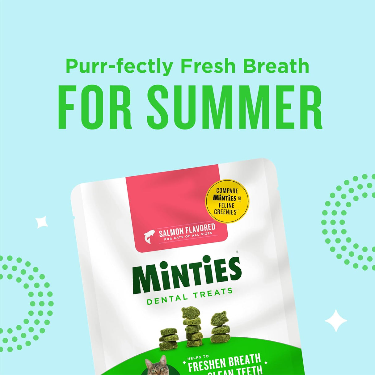 Minties Dental Treats for Cats Salmon Flavored 283Gr.