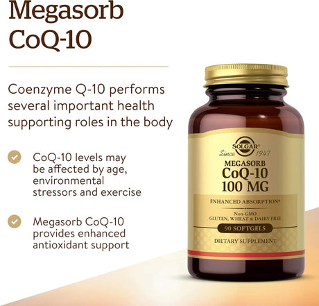 SOLGAR - Solgar Megasorb CoQ-10 100Mg. 90 Capsulas Blandas - The Red Vitamin MX - Suplementos Alimenticios - {{ shop.shopifyCountryName }}