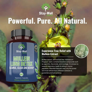 STAY WELL NATURALS - Stay-Well Naturals Mullein Lung Detox 60 Capsulas - The Red Vitamin MX - Suplementos Alimenticios - {{ shop.shopifyCountryName }}