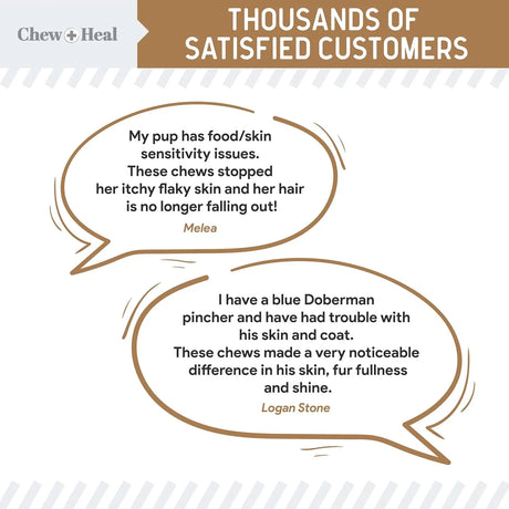 CHEW + HEAL - Chew + Heal Labs Omega Treats for Skin and Coat Peanut Butter Flavor 180 Masticables 2 Pack - The Red Vitamin MX - Aceite De Pescado Para Perros - {{ shop.shopifyCountryName }}