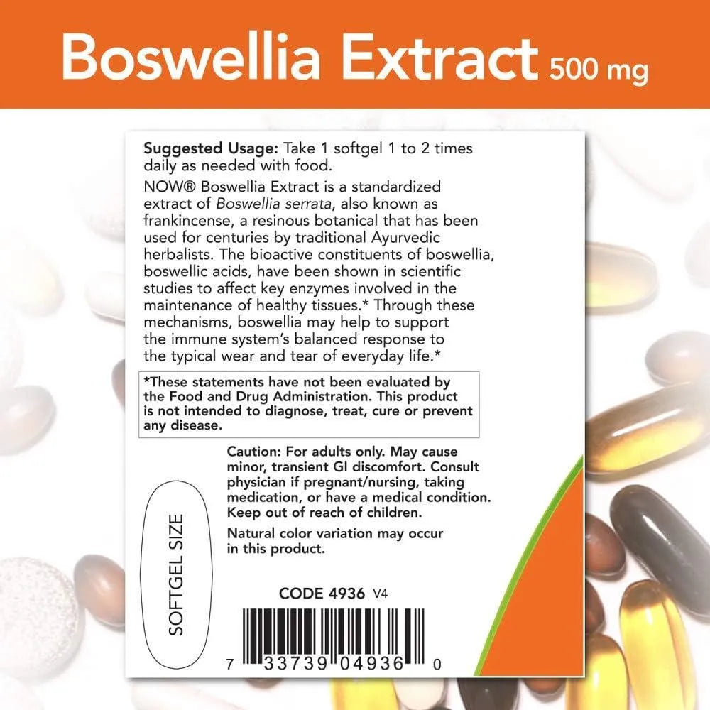 NOW SUPPLEMENTS - Now Supplements Boswellia Extract 500Mg. 90 Capsulas Blandas 2 Pack - The Red Vitamin MX - Suplementos Alimenticios - {{ shop.shopifyCountryName }}