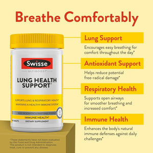 SWISSE - Swisse Mullein Lung Cleanse 90 Tabletas - The Red Vitamin MX - Suplementos Alimenticios - {{ shop.shopifyCountryName }}