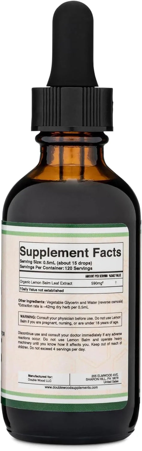 DOUBLE WOOD SUPPLEMENTS - Double Wood Supplements Lemon Balm Tincture 60Ml. - The Red Vitamin MX - Suplementos Alimenticios - {{ shop.shopifyCountryName }}