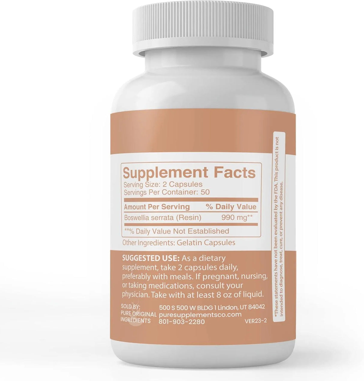 PURE ORIGINAL INGREDIENTS - Pure Original Ingredients Boswellia 100 Capsulas - The Red Vitamin MX - Suplementos Alimenticios - {{ shop.shopifyCountryName }}