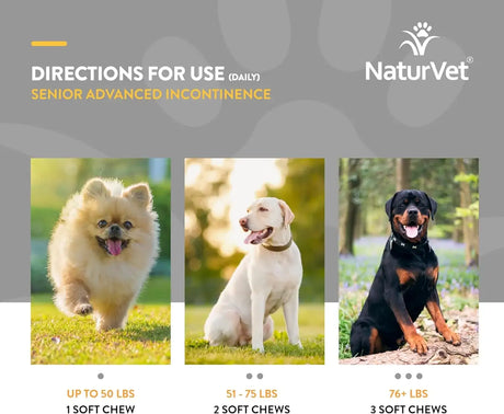NATURVET - NaturVet Senior Advanced Incontinence Dog Supplement 60 Masticables - The Red Vitamin MX - Salud De Tracto Urinario Para Perros - {{ shop.shopifyCountryName }}
