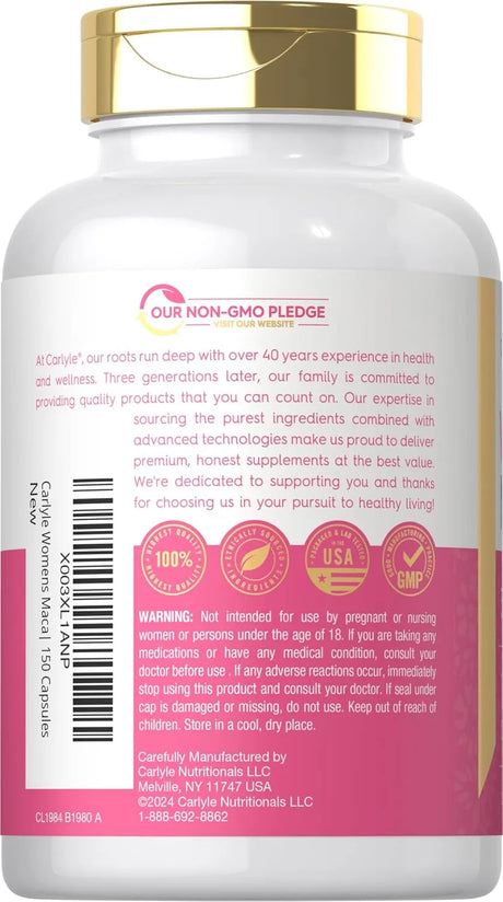 CARLYLE - Carlyle Maca Root Capsules for Women 3200Mg. 150 Capsulas - The Red Vitamin MX - Suplementos Alimenticios - {{ shop.shopifyCountryName }}
