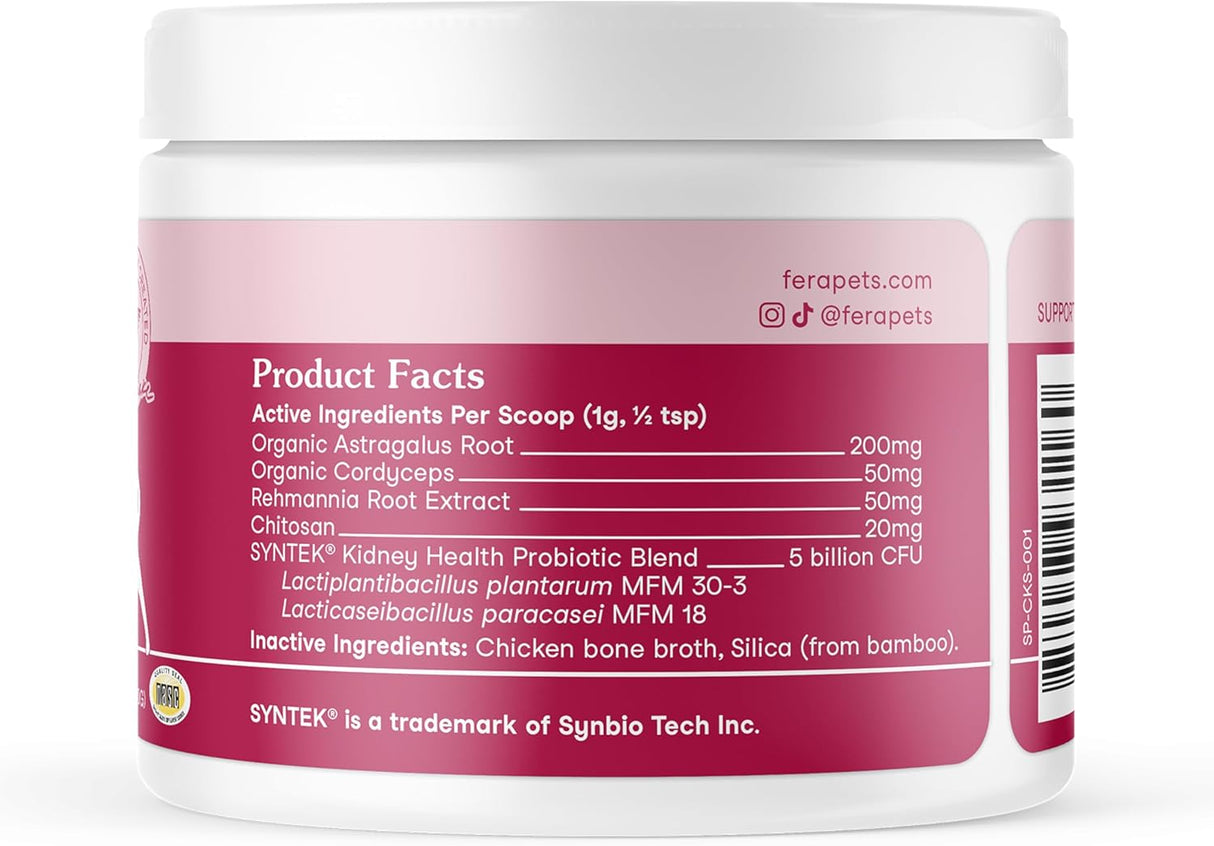 Fera Pet Organics Kidney Supplement for Dogs 60 Masticables