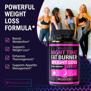 NuttraFaza Night Time Fat Burner for Women 120 Capsulas - The Red Vitamin MX - Suplementos Alimenticios - NUTTRAFAZA