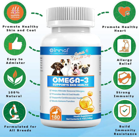 OIMMAL - Oimmal Omega 3 Fish Oil for Dogs 180 Tabletas Masticables - The Red Vitamin MX - Aceite De Pescado Para Perros - {{ shop.shopifyCountryName }}