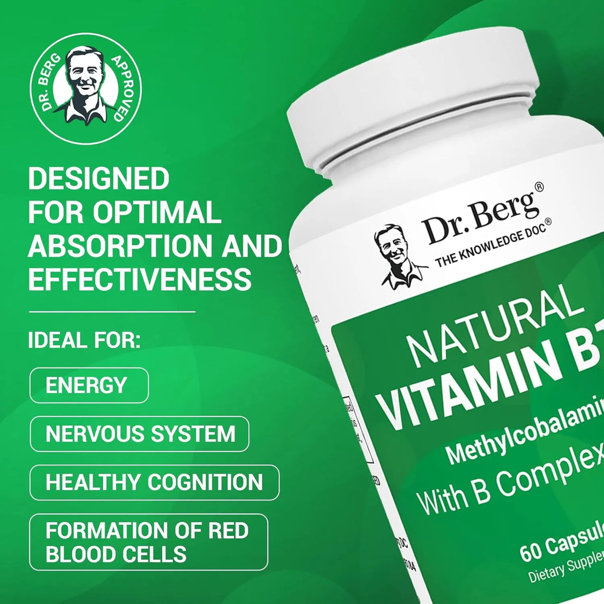 DR. BERG - Dr. Berg Natural Vitamin B12 60 Capsulas - The Red Vitamin MX - Suplementos Alimenticios - {{ shop.shopifyCountryName }}