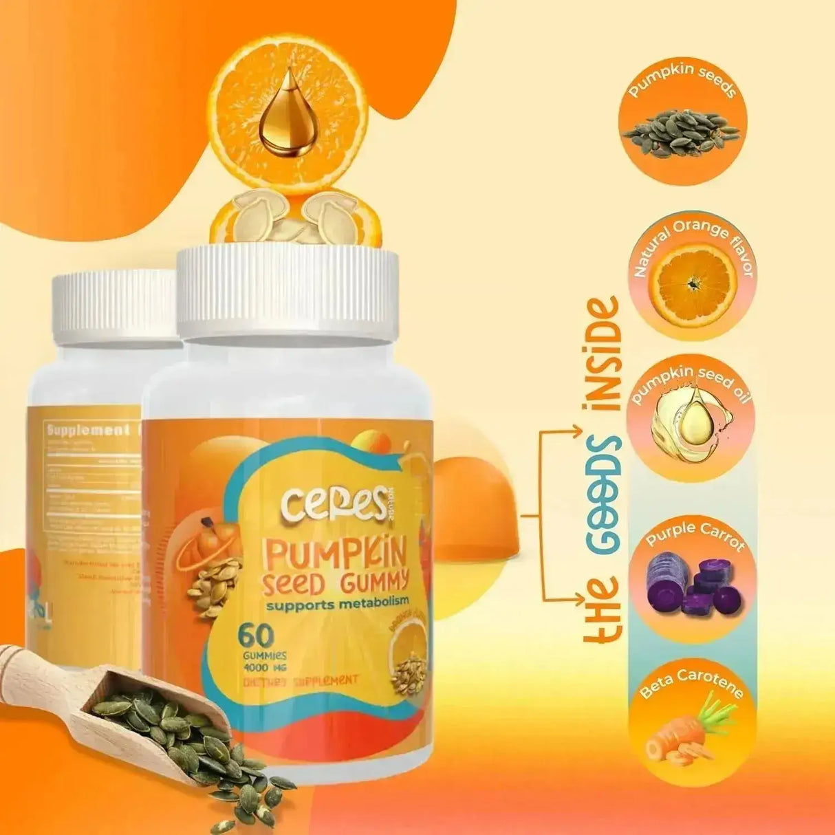 CERES NATURE - Ceres Nature Pumpkin Seed Oil Gummies 4,000Mg. 60 Gomitas - The Red Vitamin MX - Suplementos Alimenticios - {{ shop.shopifyCountryName }}