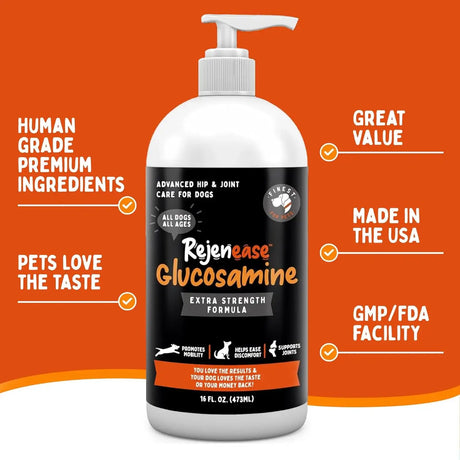 FINEST FOR PETS - Finest For Pets Rejenease Liquid Glucosamine for Dogs 16 Fl.Oz. - The Red Vitamin MX - Cuidado De Cadera Y Articulaciones Para Perros - {{ shop.shopifyCountryName }}